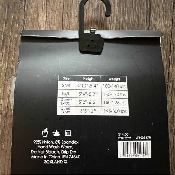 NWT Tights Nylon Legwear Black Set Fishnets Lace Pantyhose Stockings S/M - Picture 11 of 11